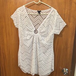 Rue21 Cream Lace Knit Top